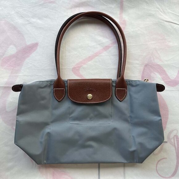 Longchamp Large Folding Tote Bag Gray - Picture 1 of 8